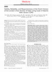 Research paper thumbnail of Validity, Reliability, and Responsiveness of the Dutch Version of the London Chest Activity of Daily Living Scale in Patients With Severe COPD