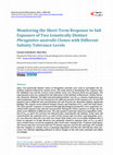 Research paper thumbnail of Monitoring the Short-Term Response to Salt Exposure of Two Genetically Distinct &lt;i&gt;Phragmites australis&lt;/i&gt; Clones with Different Salinity Tolerance Levels