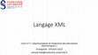 Research paper thumbnail of Introduction au Langage XML M1 Linguistique informatique