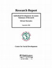 Research paper thumbnail of Individual Development Accounts: Summary of Research