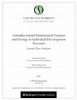 Research paper thumbnail of Attitudes Toward Institutional Features and Savings in Individual Development Accounts: Latent Class Analysis