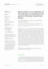 Research paper thumbnail of Back to basics: A re-evaluation of the relevance of imprinting in the genesis of Bowlby’s attachment theory