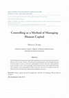 Research paper thumbnail of Controlling as a Method of Managing Human Capital