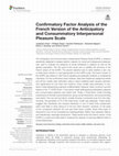 Research paper thumbnail of Confirmatory Factor Analysis of the French Version of the Anticipatory and Consummatory Interpersonal Pleasure Scale