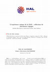 Research paper thumbnail of L’expérience unique de la ZAD : réflexions de chercheurs engagés