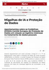 Research paper thumbnail of Apontamentos sobre as Guidelines 01/2024 do Comitê Europeu de Proteção de Dados em relação ao legítimo interesse no tratamento de dados pessoais