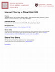 Research paper thumbnail of Internet Filtering in China 2004-2005