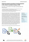 Research paper thumbnail of Exploring students’ perceptions of self-assessment in the context of problem solving in STEM