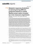 Research paper thumbnail of Metabolic responses of plankton to warming during different productive seasons in coastal Mediterranean waters revealed by in situ mesocosm experiments