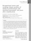 Research paper thumbnail of Occupational stress and working climate profiles of medical professionals and auxiliary personnel: ten years after reunification