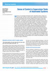 Research paper thumbnail of Issue 4-May 2012-Sense of Control in Supervision Tasks of Automated Systems Mastering Complexity Sense of Control in Supervision Tasks of Automated Systems