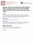 Research paper thumbnail of Eighteen Insulin-like Growth Factor Pathway Genes, Circulating Levels of IGF-I and Its Binding Protein, and Risk of Prostate and Breast Cancer