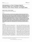 Research paper thumbnail of Heterogeneity is a Fact of Category-Specific Semantic Deficits. So? Comments on Rosazza, Imbornone, Zorzi, Farina, Chiavari, and Cappa (2003)