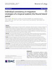 Research paper thumbnail of Individual consistency in migration strategies of a tropical seabird, the Round Island petrel