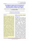 Research paper thumbnail of Psychological Capital and Job Involvement of Secondary School Teachers in North-West Senatorial District of Benue State, Nigeria