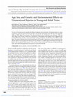 Research paper thumbnail of Age, Sex, and Genetic and Environmental Effects on Unintentional Injuries in Young and Adult Twins