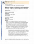 Research paper thumbnail of Models and Strategies for Factor Mixture Analysis: An Example Concerning the Structure Underlying Psychological Disorders