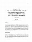 Research paper thumbnail of 3Rs of Sustainability Values for Retailing Customers as Factors of Influence on Consumer Behavior