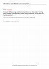 Research paper thumbnail of Analysis of the energy and thermal performance of a radiant cooling panel system with integrated phase change materials in very hot and humid conditions