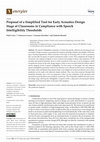 Research paper thumbnail of Proposal of a Simplified Tool for Early Acoustics Design Stage of Classrooms in Compliance with Speech Intelligibility Thresholds