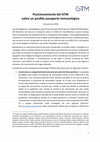 Research paper thumbnail of Posicionamiento del GTM sobre un posible pasaporte inmunológico