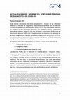 Research paper thumbnail of Actualización del informe del GTM sobre pruebas de diagnóstico de COVID-19