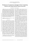 Research paper thumbnail of Prediction Of Compressive Strength Of Scc Containing Bottom Ash Using Artificial Neural Networks