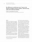 Research paper thumbnail of Sex differences in performance over 7 years on the Wechsler Intelligence Scale for Children -Revised among adults with intellectual disability