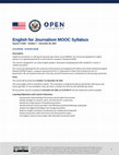 Research paper thumbnail of English for Journalism Syllabus