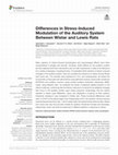 Research paper thumbnail of Differences in Stress-Induced Modulation of the Auditory System Between Wistar and Lewis Rats