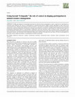 Research paper thumbnail of Going beyond &amp;#8220;it depends:&amp;#8221; the role of context in shaping participation in natural resource management