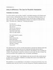 Research paper thumbnail of Unity-in-Difference: The Case for Pluralistic Nondualism