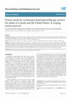 Research paper thumbnail of Unmet needs for community-based physiotherapy services for adults in Canada and the United States: a scoping review protocol