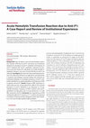 Research paper thumbnail of An acute hemolytic transfusion reaction due to the "anti-c" rhesus antibody: A case report emphasizing the role of transfusion medicine