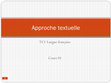 Research paper thumbnail of Approche textuelle PES1 ENS