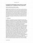 Research paper thumbnail of Evaluating Recreational Benefits of Water Resources on Small Geographical Areas: An Application to Rivers in Puerto Rico