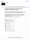 Research paper thumbnail of Implementing quality by design for biotech products: are regulators on track?