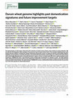 Research paper thumbnail of Durum wheat genome highlights past domestication signatures and future improvement targets