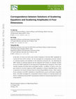 Research paper thumbnail of Correspondence between Solutions of Scattering Equations and Scattering Amplitudes in Four Dimensions