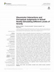 Research paper thumbnail of Visuomotor Interactions and Perceptual Judgments in Virtual Reality Simulating Different Levels of Gravity