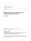 Research paper thumbnail of Redefining government's role in health care: Is a dose of competition what the doctor should order