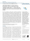 Research paper thumbnail of 2016 White Paper on recent issues in bioanalysis: focus on biomarker assay validation (BAV) (Part 1 – small molecules, peptides and small molecule biomarkers by LCMS)