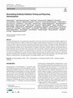 Research paper thumbnail of Neutralizing Antibody Validation Testing and Reporting Harmonization