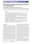 Research paper thumbnail of Flower power: tree flowering phenology as a settlement cue for migrating birds