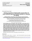 Research paper thumbnail of Pasting properties of high-quality cassava flour of some selected improved cassava varieties in Tanzania for baking