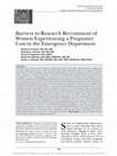 Research paper thumbnail of Barriers to Research Recruitment of Women Experiencing a Pregnancy Loss in the Emergency Department