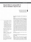 Research paper thumbnail of Sexual debut in young adults in cali as transition: keys for care