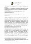 Research paper thumbnail of A formação da identidade de judeus e palestinos nos meios de comunicação: como se deu cobertura da Invasão da Faixa de Gaza em 2014 pelas principais revistas brasileiras