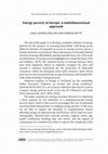 Research paper thumbnail of Energy Poverty in Europe: A Multidimensional Approach