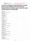 Research paper thumbnail of A universal strategy for the fabrication of single-photon and multiphoton NIR chromophore nanoparticles by loading organic dyes into water-soluble polymer nanosponges